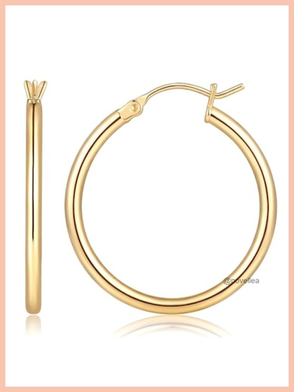 14k Gold Plated Hoop Earrings for Women Hypoallergenic Slim Huggie Style 2mm